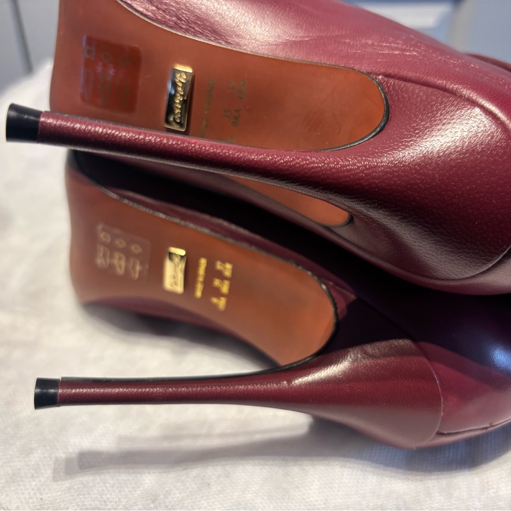 L'INTERVALLE Burgundy Leather Heeled Boots - Picture 8 of 9